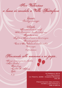 San Valentino a lume di candela a Villa Buttafava Pensando alle