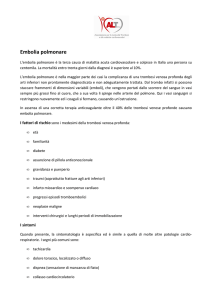 Embolia polmonare - Associazione per la Lotta alla Trombosi