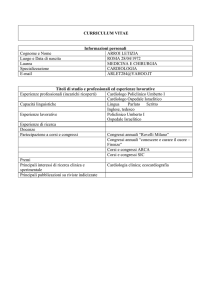 CURRICULUM VITAE Informazioni personali Cognome e Nome