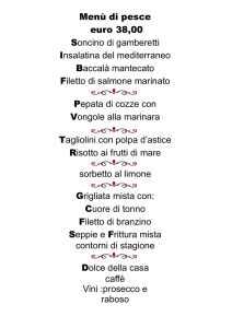 Menù di pesce - Alla Campagna