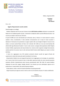 Ringraziamento raccolta natalizia