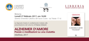 ALZHEIMER D`AMORE Poesie e meditazioni su una malattia