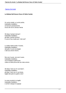 Fabrizio De André: `La Ballata Dell`Amore Cieco