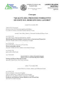 qualità del processo formativo ed esiti sul mercato del lavoro