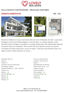 VILLA NUOVA COSTRUZIONE - BEAULIEU SUR MER VENDITA