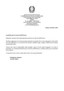 Parigi, 10 ottobre 2013 ai genitori per il concerto dell`Unesco