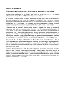15 ottobre: Giornata dedicata al lutto per la perdita di un bambino