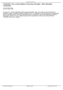 01/09/2009: Inizio vendita biglietti di Olympique Marsiglia