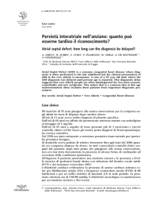 Pervietà interatriale nell`anziano - Societá Italiana di Gerontologia e