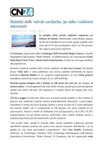 Malattie delle valvole cardiache, 30 mila i calabresi