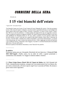 I 15 vini bianchi dell`estate