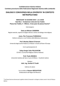 dialogo e convivenza nella diversita` in contesto metropolitano