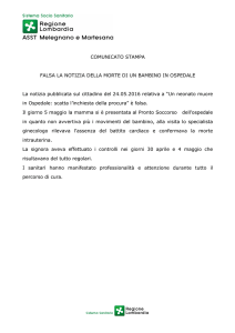 COMUNICATO STAMPA FALSA LA NOTIZIA DELLA MORTE DI UN