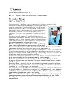 Un senatore chirurgo opera al Sacro Cuore