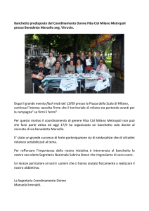 Banchetto predisposto dal Coordinamento Donne Fiba Cisl Milano