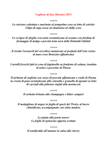 Veglione di San Silvestro 2015 ***** Lo storione cubettato e