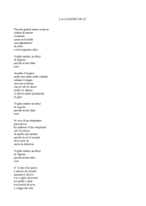 LA CANZONE DI LU` Piccole grandi anime come te velano di amore