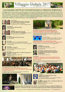 CALENDARIO GRUPPI DI CONSAPEVOLEZZA E CRESCITA