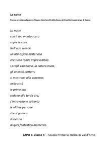 La notte La notte con il suo manto scuro copre le cose. Nell`aria