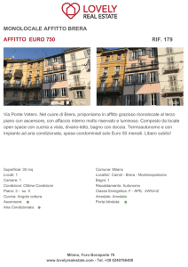 MONOLOCALE AFFITTO BRERA AFFITTO EURO 750 RIF. 179