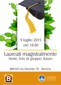 Laureati magistralmente - Università Cattolica del Sacro Cuore