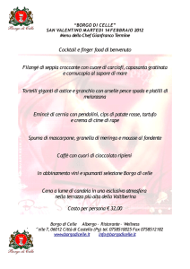Cocktail e finger food di benvenuto Filangè di