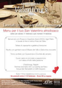 Scopri il menù di San Valentino