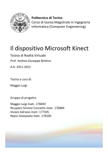 Il dispositivo Microsoft Kinect