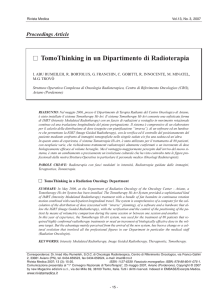 TomoThinking in un Dipartimento di Radioterapia