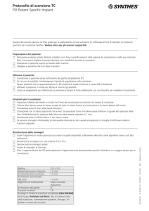 Protocollo di scansione TC PSI Patient Specific Implant