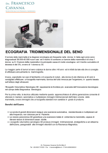 ECOGRAFIA TRIDIMENSIONALE DEL SENO