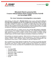 Mitsubishi Electric presenta HC5 il nuovo videoproiettore Home