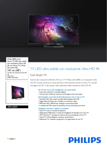58PUS6809/12 Philips Smart TV LED ultra sottile con