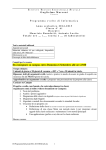 Da consegnare su campus entro Domenica 6 Settembre alle ore 23:00