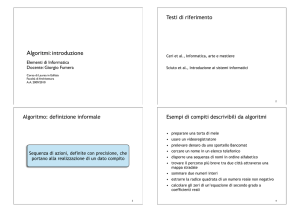 Algoritmi: introduzione