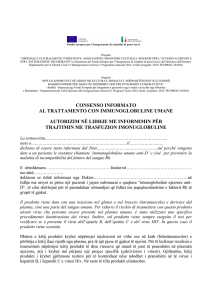 consenso informato al trattamento con immunoglobuline umane