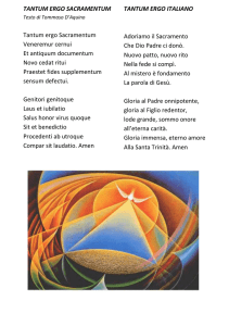 TANTUM ERGO SACRAMENTUM Tantum ergo Sacramentum