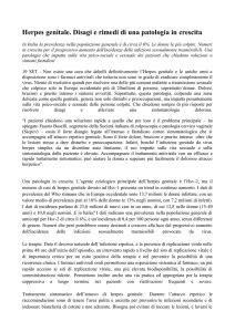 Herpes genitale. Disagi e rimedi di una patologia in crescita