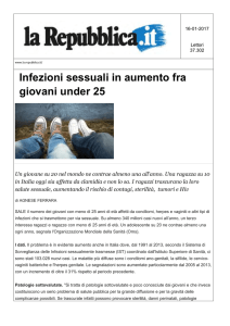 Infezioni sessuali in aumento fra giovani under 25
