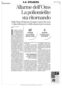 Allarme dell`Oms La poliomielite sta ritornando