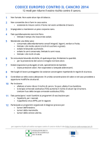 CODICE EUROPEO CONTRO IL CANCRO 2014