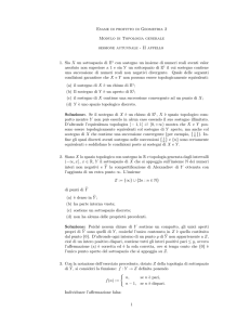 Esame di profitto di Geometria 2 Modulo di Topologia generale