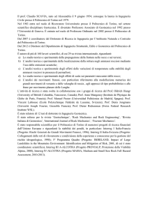 Il prof. Claudio SCAVIA, nato ad Alessandria il 9 giugno 1954