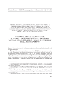 studio preliminare del contenuto di radioattività delle - INFN