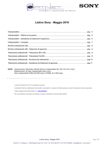 Listino Sony - Maggio 2016