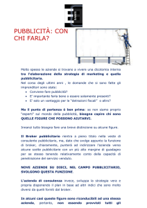 PUBBLICITÀ: CON CHI FARLA?