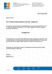 Pero, 20 aprile 2012 OGGETTO: NUOVO LISTINO ALZACRISTALLI