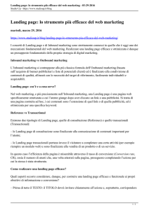Landing page: lo strumento più efficace del web marketing