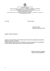 Circ. 396 Piove di Sacco, Agli Alunni 4^btc Ai genitori degli alunni 4