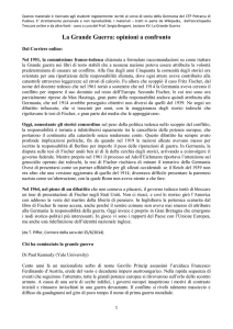 La Grande Guerra: opinioni a confronto